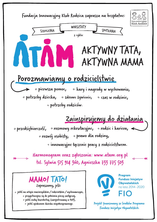 Plakat projekt aktywna mama aktywny tata