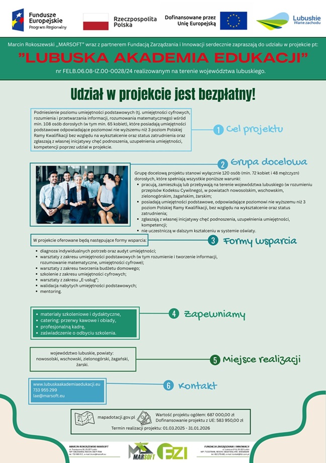 Zdjęcie artykułu Projekt "Lubuska Akademia Edukacji"