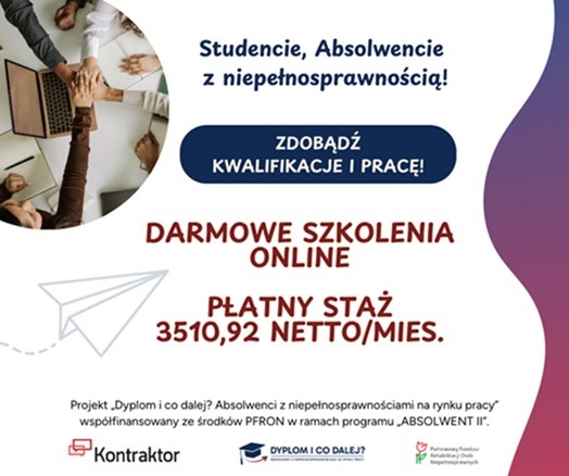 Zdjęcie artykułu Projekt "Dyplom i co dalej? Absolwenci z niepełnosprawnościami na rynku pracy"