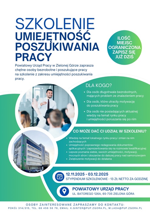 Zdjęcie artykułu Szkolenie z zakresu umiejętności poszukiwania pracy