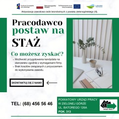 nnk.article.image-alt Projekt Aktywizacja zawodowa osób bezrobotnych z powiatu zielonogórskiego (II) - staże